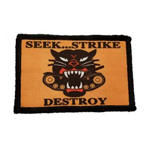 RedheadedTshirts Airsoft Morale Patch 1 Tank Destroyer Seek Strike Destroy Morale Patch. 2x3" Hook and Loop Patch. Made in The USA