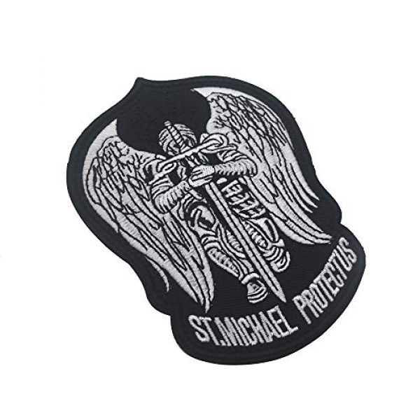 Zhikang68 Airsoft Morale Patch 3 St.Saint Michael Protect Us Modern Morale Embroidered Patch Tactical Military Army Operator Patches Applique for Coat Jacket Gear Cap Hat Backpack