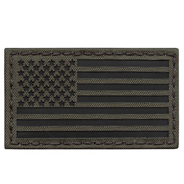 Tactical Freaky Airsoft Morale Patch 1 Olive Drab Green OD Infrared IR USA American Flag 3.5x2 IFF Tactical Morale Hook-and-Loop Patch