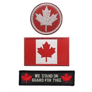 SOUTHYU Airsoft Morale Patch 1 SOUTHYU 3 Pieces Canada Flag Canadian Province Tactical Morale Patches Military Emblem Embroidered Badge Applique Hook and Loop Patch