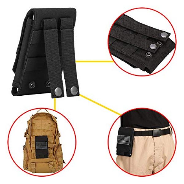 IronSeals Tactical Pouch 4 IronSeals AQ Molle Pouch & Tactical Flashlight Pouch Holster & Cellphone Holster with Flag Patch