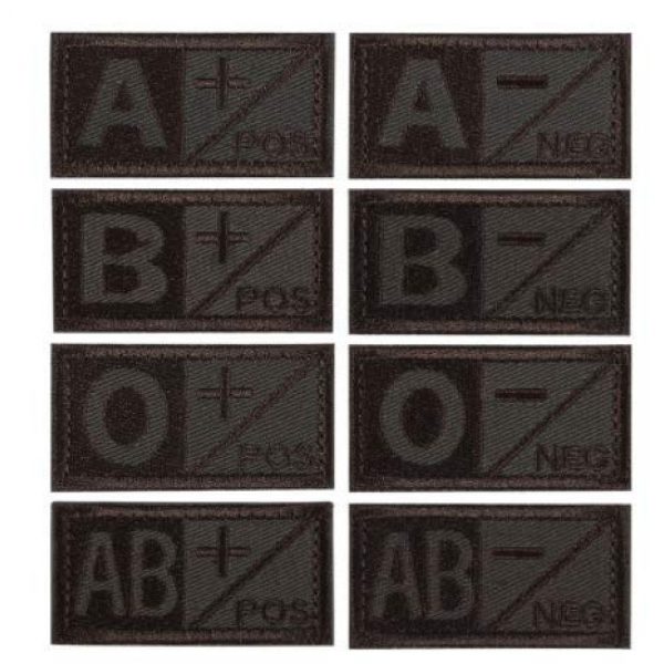 Tactical Embroidery Patch Airsoft Morale Patch 1 2pcs Positive/Negative Group Blood Type Tactical Embroidery Patch Hook & Loop Morale Patch Military Patch for Clothing Accessory Backpack Armband (B+)