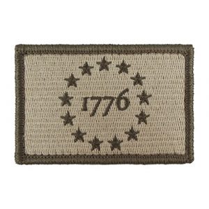 Morale Tags Airsoft Morale Patch 1 1776 Patriot Tactical Hook and Loop Fully Embroidered Morale Tags Patch (Subdued)