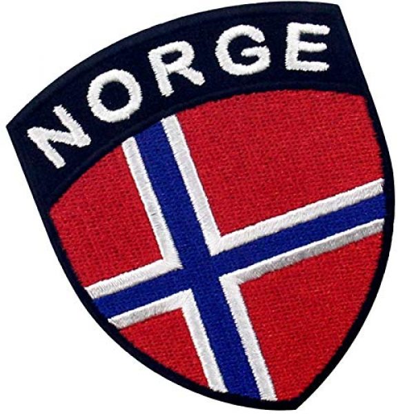 EmbTao Airsoft Morale Patch 3 EmbTao Norway Shield Flag Patch Embroidered Applique Iron On Sew On Norwegian National Emblem