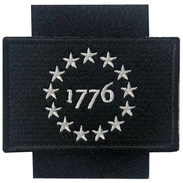 Rocking Planet Airsoft Morale Patch 3 Tactical USA 1776 Patriot Milltary Embroidered Applique Morale Hook & Loop Patch - White & Black