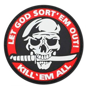 Tactical PVC Patch Airsoft Morale Patch 1 let god sort'em Out PVC Military Tactical Morale Patch Badges Emblem Applique Hook Patches for Clothes Backpack Accessories