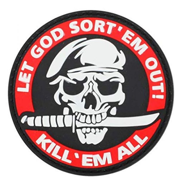 Tactical PVC Patch Airsoft Morale Patch 1 let god sort'em Out PVC Military Tactical Morale Patch Badges Emblem Applique Hook Patches for Clothes Backpack Accessories