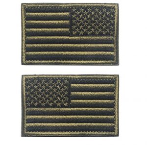 Easyinsmile Airsoft Morale Patch 1 Easyinsmile American Flag Patch US Flag Embroidery Armband Patch 3" x 2" 1 Left+1 Right (Army Green)