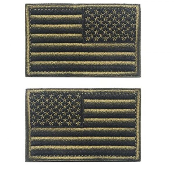 Easyinsmile Airsoft Morale Patch 1 Easyinsmile American Flag Patch US Flag Embroidery Armband Patch 3" x 2" 1 Left+1 Right (Army Green)