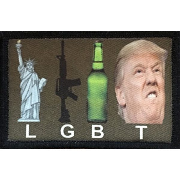 RedheadedTshirts Airsoft Morale Patch 1 Trump LGBT Morale Patch. Perfect for Your Tactical Military Army Gear, Backpack, Operator Baseball Cap, Plate Carrier or Vest. 2x3" Hook and Loop Patch. Made in The USA