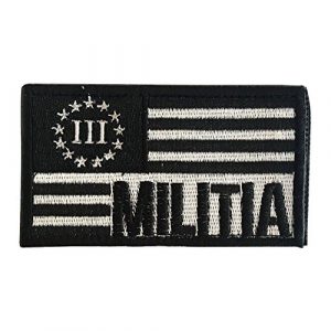 Backwoods Barnaby Airsoft Morale Patch 1 Backwoods Barnaby American Flag Patch / 3 Three Percenter Militia Tactical Morale Patch w/Hook & Loop (2" x 3")