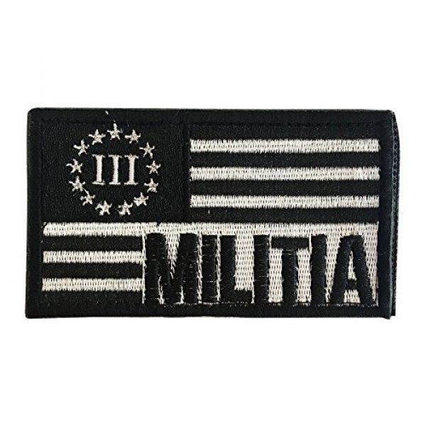 Backwoods Barnaby Airsoft Morale Patch 1 Backwoods Barnaby American Flag Patch / 3 Three Percenter Militia Tactical Morale Patch w/Hook & Loop (2" x 3")