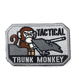 Tactical Embroidery Patch Airsoft Morale Patch 1 Tactical Trunk Monkey Tactical Embroidery Patch Hook & Loop Morale Patch Military Patch for Clothing Accessory Backpack Armband (Gray)