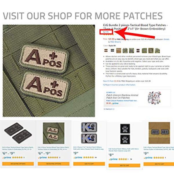 EJG Airsoft Morale Patch 6 EJG 2-Piece Tactical Blood Type Velcro Patch, Various Styles in Embroidery & PVC, O+ O- Positive Negative, 2"x1" Military Medic Navy Army Morale Patch for Tactical Gear Battle Uniform (Style 03)