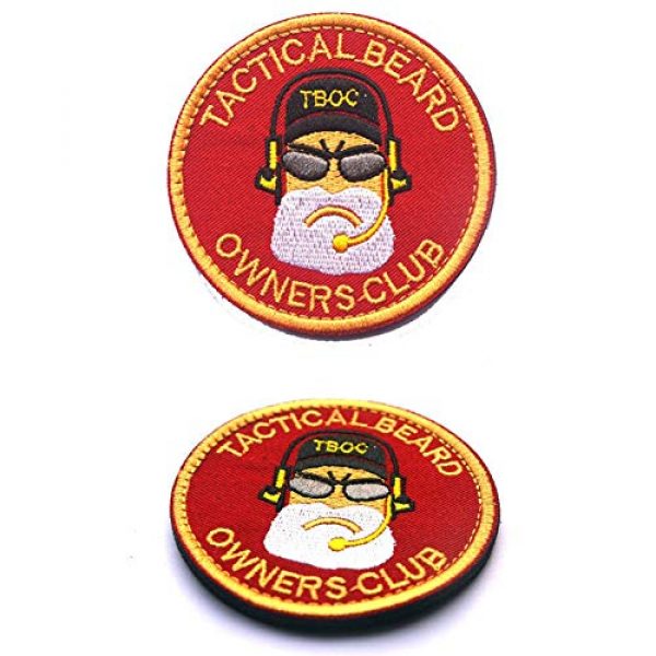 SOUTHYU Airsoft Morale Patch 5 SOUTHYU 4 Pcs Tactical Beard Club Morale Patches Embroidered Badge, Hook and Loop Patch