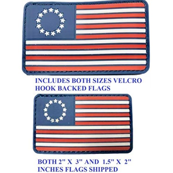Diezel Pet Products Airsoft Morale Patch 2 American Flag Morale Patch Two Pack - PVC Rubber Patches Show United States Pride Hook Loop RED White Blue OR Thin Blue LINE 2 X 3 INCH Plus Small 1.5 X 2.5 INCH Sizes (13STRS)