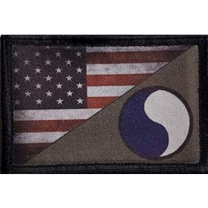 RedheadedTshirts Airsoft Morale Patch 1 29th Infantry Division USA Flag Morale Patch Tactical Military. 2x3" Hook and Loop Made in The USA Perfect for Your Rucksack, Pack Bag, Molle Gear, Operator hat or Cap!