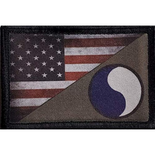 RedheadedTshirts Airsoft Morale Patch 1 29th Infantry Division USA Flag Morale Patch Tactical Military. 2x3" Hook and Loop Made in The USA Perfect for Your Rucksack, Pack Bag, Molle Gear, Operator hat or Cap!