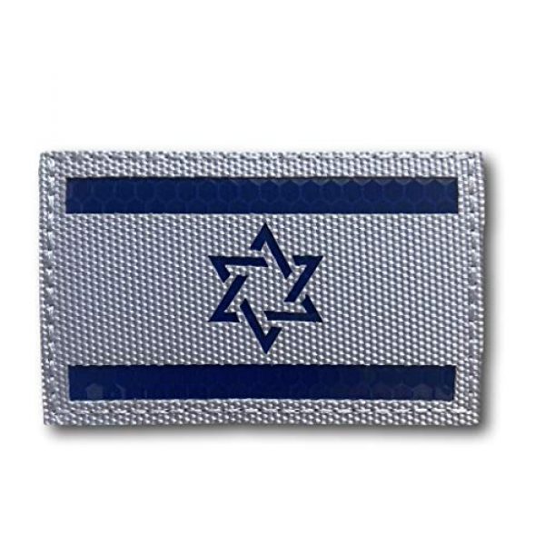 Backwoods Barnaby Airsoft Morale Patch 1 Backwoods Barnaby Israel Infrared/Reflective Flag Patch/IR IFF Morale Military Tactical Patch with Hook & Loop (2" x 3.25")