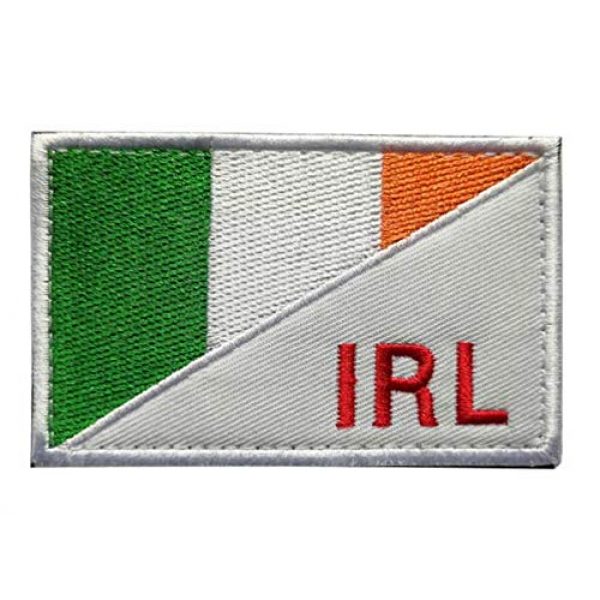 Tactical Embroidery Patch Airsoft Morale Patch 1 Ireland Flag Tactical Embroidery Patch Hook & Loop Morale Patch Military Patch for Clothing Accessory Backpack Armband