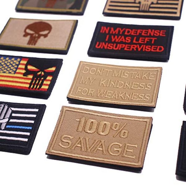 DATOUWEN ACCESSARY Airsoft Morale Patch 7 ZHDTW 18pcs Assorted Tactical Morale Patches for Army Fans Embroidery Patch for Backpack Bags Uniforms with Hook and Loop (DT018)
