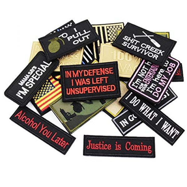 DATOUWEN ACCESSARY Airsoft Morale Patch 1 ZHDTW 18pcs Assorted Tactical Morale Patches for Army Fans Embroidery Patch for Backpack Bags Uniforms with Hook and Loop (DT018)