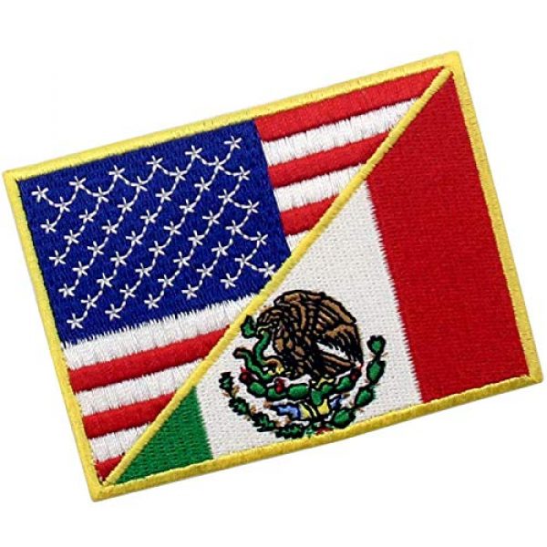 EmbTao Airsoft Morale Patch 3 USA American United State Flag and Mexico Flag Patch Embroidered National Applique Iron On Sew On Emblem, Multi-Color