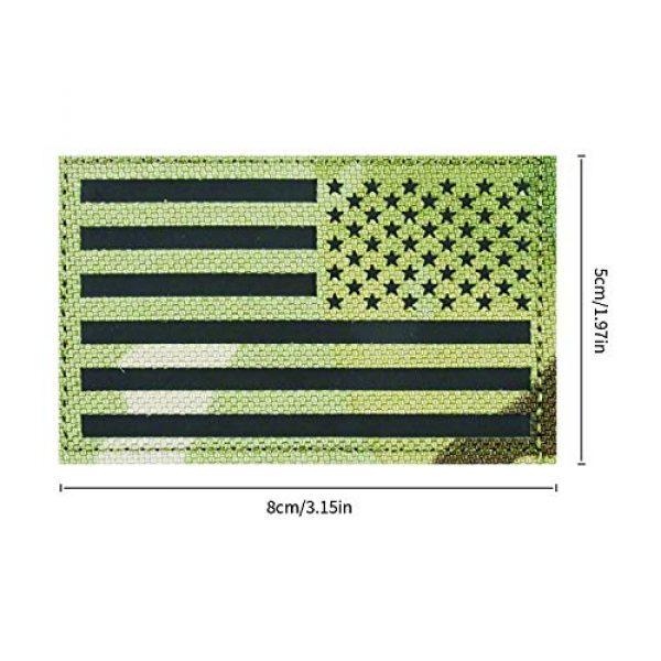 HarryMystery Airsoft Morale Patch 2 2 Pack Infrared IR Reflective USA American Reversed Flag Tactical Morale Fastener Hook and Loop Patch Forward and Reversed for Hats, Clothes, Backpacks, Uniforms, Tactical Gears, etc. (02)