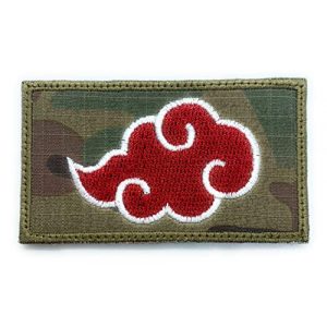 Almost SGT Airsoft Morale Patch 1 Akatsuki Red Cloud Patch Naruto - Funny Tactical Military Morale Embroidered Patch Hook Backing(Camouflage)