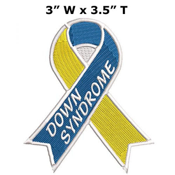 Appalachian Spirit Airsoft Morale Patch 2 Down Syndrome Blue Yellow Awareness Ribbon Series 3.5" Embroidered DIY Iron on or Sew-on Decorative Patch Badge Emblem Appliques