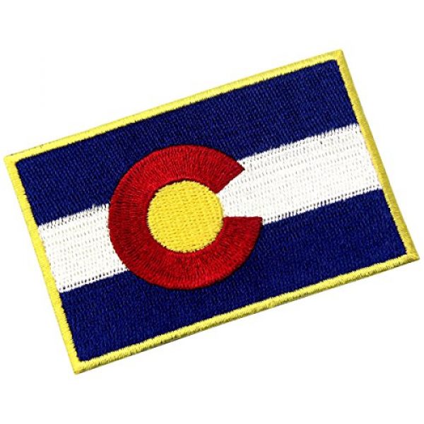 EmbTao Airsoft Morale Patch 4 Colorado State Flag CO Emblem Embroidered Iron On Sew On Patch