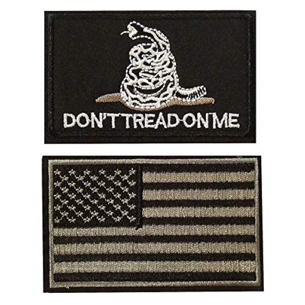 CZorange Airsoft Morale Patch 1 Don't Tread on Me Tactical Patch Military Morale Patch with USA Flag Patches Black