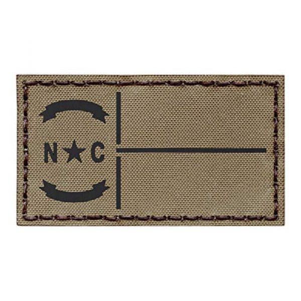Tactical Freaky Airsoft Morale Patch 1 IR Tan North Carolina State Flag Coyote Brown 2x3.5 Infrared IFF Tactical Morale Fastener Patch