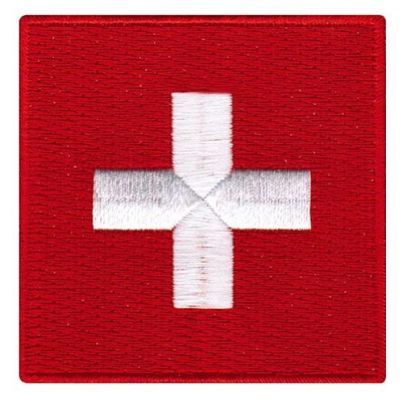 Cypress Collectibles Embroidered Patches Airsoft Morale Patch 1 Switzerland Flag Embroidered Patch Swiss Iron-On CH National Emblem