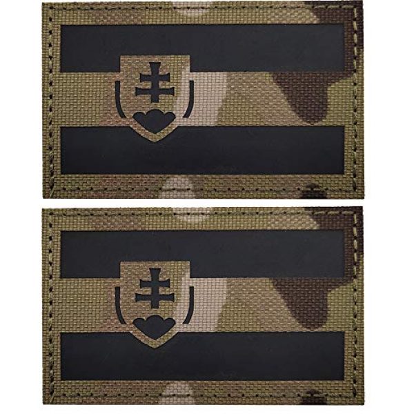 ODSP Airsoft Morale Patch 1 2 Pack Slovakia Flag IR Infrared Reflective Patch, National Slovak DIY Tactical Military Morale Emblem Armband Badges Decorative Appliques with Hook and Loop Fastener Backing