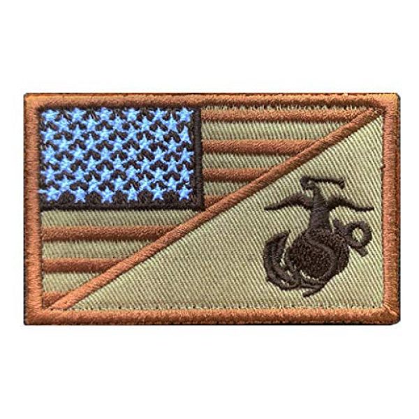 Antrix Airsoft Morale Patch 2 Antrix 2 Pcs American Flag/US Marine Corps USMC U.S Armed Forces Embroidered Military Patches Hook & Loop Emblem Badge for Hats Backpacks Bags Jackets