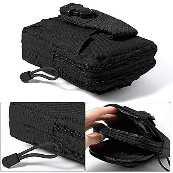 MoMo Casier Tactical Pouch 6 Tactical Molle Pouch Compact EDC Utility Gadget Belt Waist Bag Pack Camping Hiking Outdoor with Cell Phone Holster for iPhone 6 6s 7 8 PLUS Samsung S5 S6 S7 Edge Note 2 LG G3 G4 G5 HTC M7 M8, Black