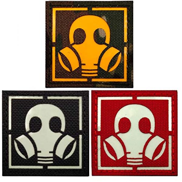 ODSP Airsoft Morale Patch 1 3 Pack Glow Dark Gas Mask Patches Stickers Chemicals Resident Evil Military Morale Tactical Badges Appliques with Hook and Loop Fastener Backing