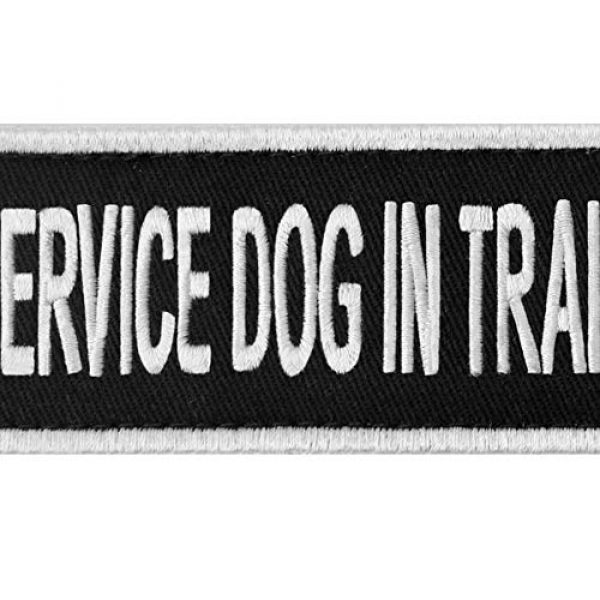 EmbTao Airsoft Morale Patch 2 Service Dog in Training Sign Vests/Harnesses Patch Embroidered Badge Fastener Hook & Loop Emblem, 6 X 2 Inches