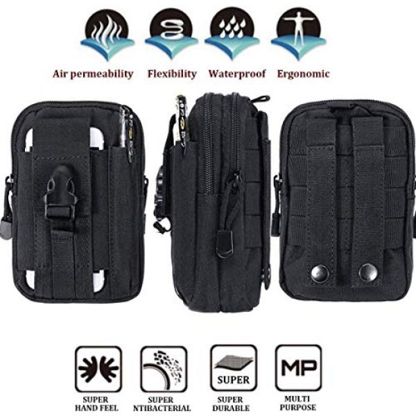 Suproot Tactical Pouch 3 Suproot Tactical Waist Pack Multi-Purpose EDC Pouch Bag,Waist Case Bag Tactical Bag Pouch Fanny Pack Pocket for Sports Travel Hiking Running Cycling Camping
