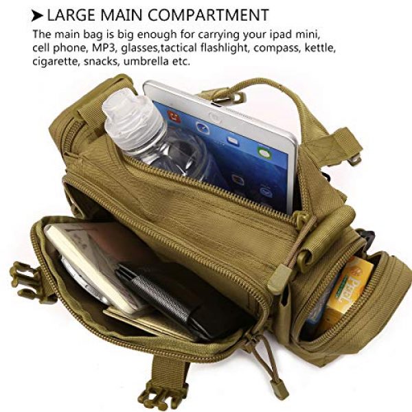 Protector Plus Tactical Pouch 7 Protector Plus Tactical Fanny Pack Military Assault Waist Bag Hip Belt MOLLE Sling Army Lumbar Gear Pouch EDC Camera Handlebar Range Bags (Patch Included)