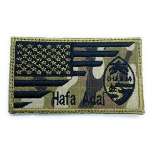 Almost SGT Airsoft Morale Patch 1 USA Guam Flag Hafa Adal - Funny Tactical Military Morale Embroidered Patch Hook Backing(Camouflage)