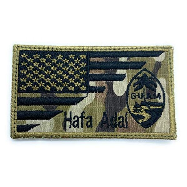 Almost SGT Airsoft Morale Patch 1 USA Guam Flag Hafa Adal - Funny Tactical Military Morale Embroidered Patch Hook Backing(Camouflage)