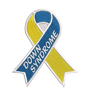 Appalachian Spirit Airsoft Morale Patch 1 Down Syndrome Blue Yellow Awareness Ribbon Series 3.5" Embroidered DIY Iron on or Sew-on Decorative Patch Badge Emblem Appliques