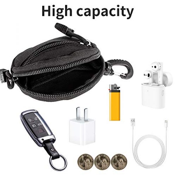 IronSeals Tactical Pouch 5 IronSeals Outdoor Circle Carrying Key Holder Case Small Zipper Coin Purse Keychain Wallet Bag