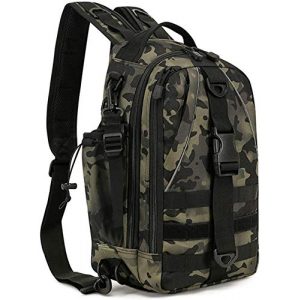 ACOMOO Tactical Backpack 1 ACOMOO Tactical Backpack Multi-Functional Molle Sling Backpacks One Strap Shoulder Bag Camo Black