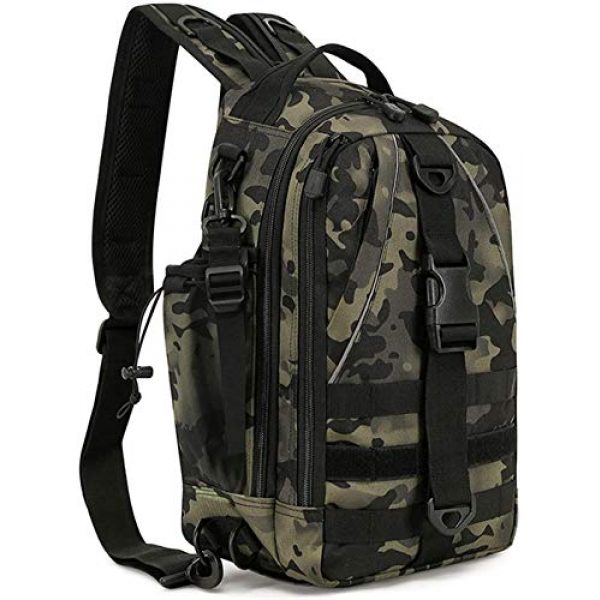 ACOMOO Tactical Backpack 1 ACOMOO Tactical Backpack Multi-Functional Molle Sling Backpacks One Strap Shoulder Bag Camo Black