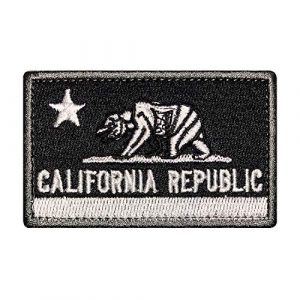 Morton Home Airsoft Morale Patch 1 Morton Home California State Flag California Republic Bear Tactical Morale Patch Embroidered Appliques (Black)