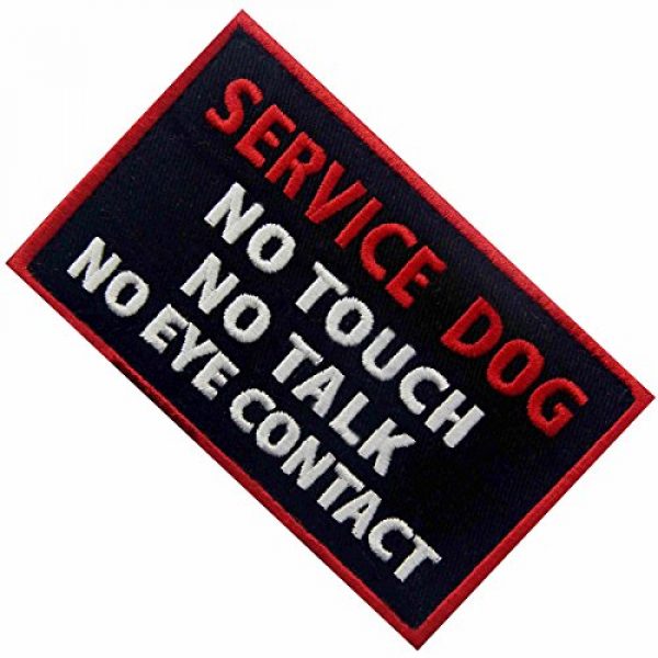 EmbTao Airsoft Morale Patch 4 Service Dog No Touch No Talk No Eye Contact Vests/Harnesses Emblem Embroidered Fastener Hook & Loop Patch