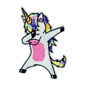 YUSMO Airsoft Morale Patch 1 Dab Unicorn Dabbing Dance Embroidered Sew on Patch for Kids Womens Mens Caps, Bags, Clothing Etc. - 1 Pack